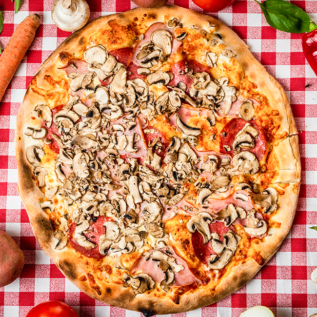 PROSCIUTTO E FUNGHI | พิซซ่า โพชูโต้ อิ ฟุงกี้